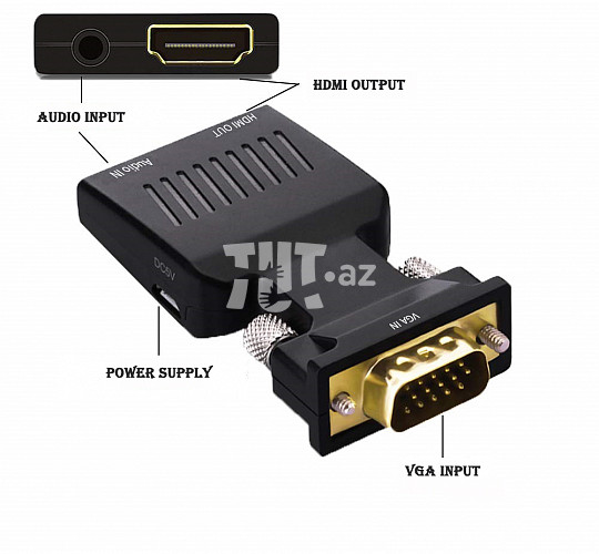 VGA to HDMI Converter Adapter 15 AZN Tut.az Pulsuz Elanlar Saytı - Əmlak, Avto, İş, Geyim, Mebel