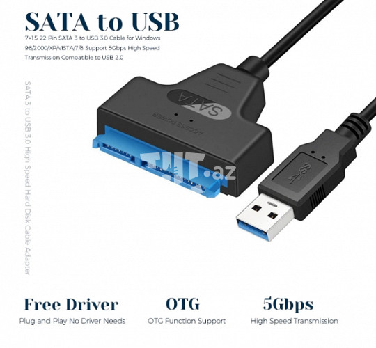 USB 3.0 SATA HDD Adapter Cable 15 AZN Tut.az Pulsuz Elanlar Saytı - Əmlak, Avto, İş, Geyim, Mebel