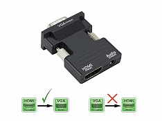 HDMI-compatible Female to VGA Male Converter with Audio Adapter Sumqayıt