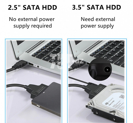 USB 3.0 to SATA 2,5/3,5 inch HDD SSD Cable with 12V/2A Adapter 40 AZN Tut.az Бесплатные Объявления в Баку, Азербайджане