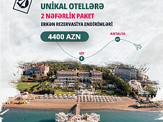 Antalya Lüks Unikal Otellərə 2 nəfərlik tur paketlər Баку