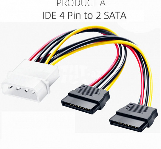 IDE Molex 4 pin to 2 x SATA power cable 10 AZN Tut.az Pulsuz Elanlar Saytı - Əmlak, Avto, İş, Geyim, Mebel