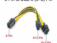 PCI Express 8 Pin to dual 8(6+2) Pin Power Converter Cable Сумгаит
