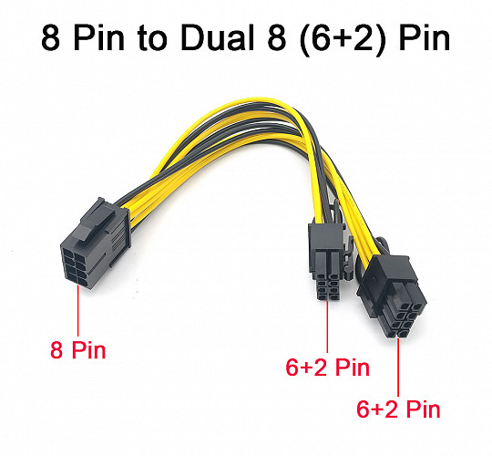 PCI Express 8 Pin to dual 8(6+2) Pin Power Converter Cable 20 AZN Tut.az Pulsuz Elanlar Saytı - Əmlak, Avto, İş, Geyim, Mebel