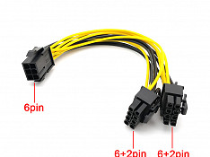 PCI Express 6 Pin to dual 8(6+2) Pin Power Converter Cable Sumqayıt