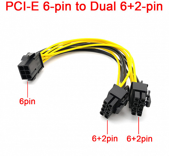PCI Express 6 Pin to dual 8(6+2) Pin Power Converter Cable 20 AZN Tut.az Бесплатные Объявления в Баку, Азербайджане