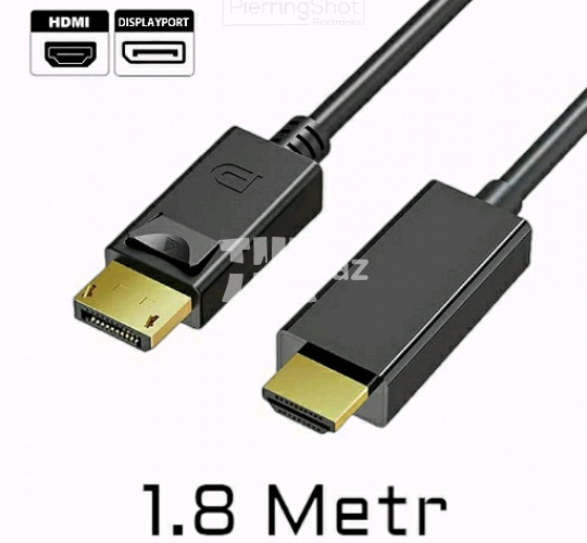 DisplayPort to HDMI Çevirici Kabel (1.8m) 180 10 AZN Endirim mümkündür Tut.az Pulsuz Elanlar Saytı - Əmlak, Avto, İş, Geyim, Mebel