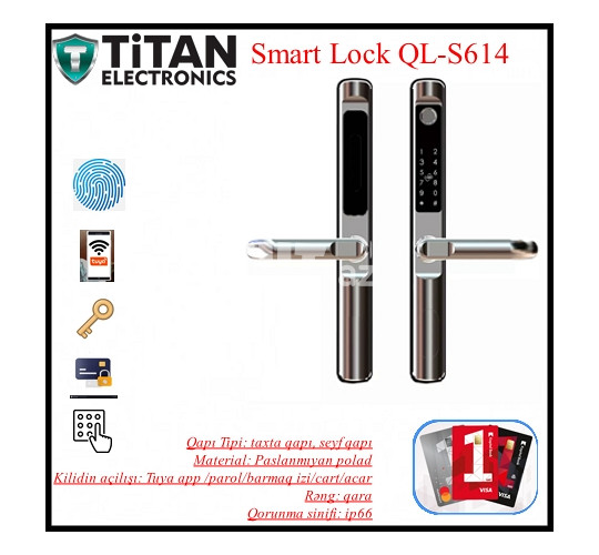 Ağıllı Kilid Smart Lock QL-S614 ,  590 AZN , Tut.az Pulsuz Elanlar Saytı - Əmlak, Avto, İş, Geyim, Mebel