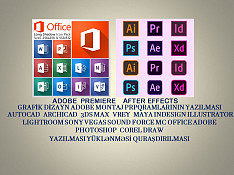 Dizayn montaj qrafik və Adobe proqramlarının yüklənməsi Bakı