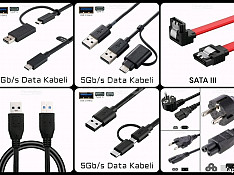 Hi-Speed USB məlumat köçürmə və güc kabelləri Bakı