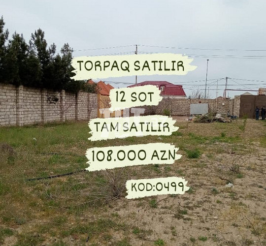 12 sot torpaq sahəsi , Maştağa qəs., 108 000 AZN Endirim mümkündür, Bakı- da Torpaq alqı-satqısı və kirayəsi