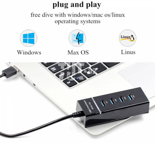 XBOSS C8 4 Portlu USB Hub 3.0 7 AZN Tut.az Pulsuz Elanlar Saytı - Əmlak, Avto, İş, Geyim, Mebel