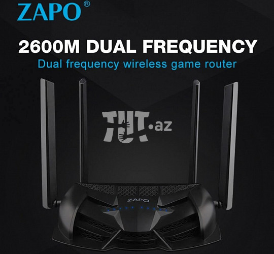 Zapo Gaming WiFi Router Modem Dual Band 5Ghz + 2.4Ghz AC 2600Mbps ,  248 AZN , Tut.az Pulsuz Elanlar Saytı - Əmlak, Avto, İş, Geyim, Mebel