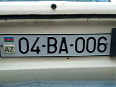 Avtomobil qeydiyyat nişanı - 04-BA-006 Баку