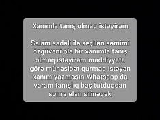 Xanımla tanış olmaq istəyirəm Bakı