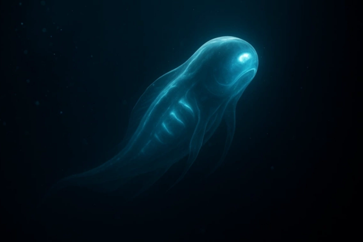 Mystery from the depths: fishermen caught an unknown luminous creature near the Mariana Trench