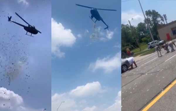 Mans family fulfilled his last wish by dropping thousands of dollars from a helicopter