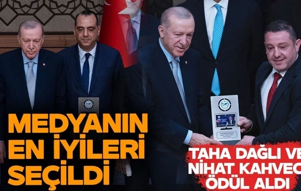 The President of Turkey presented two awards to the Haber Global TV channel